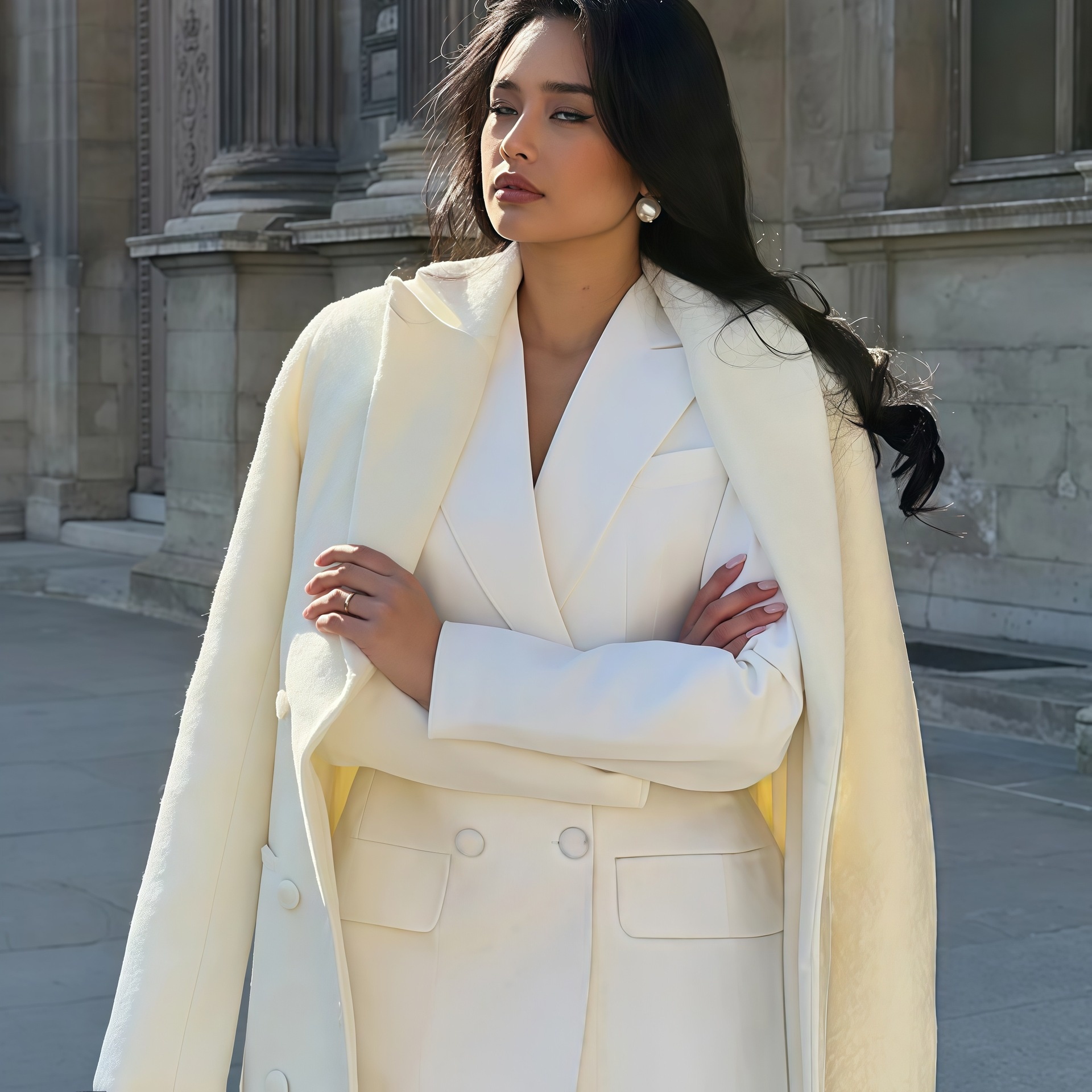 2025 Fall/Winter Simple Loose Double-Breasted Blazer For Women, New Fashionable And Elegant Autumn/Winter Suit_voghion.com