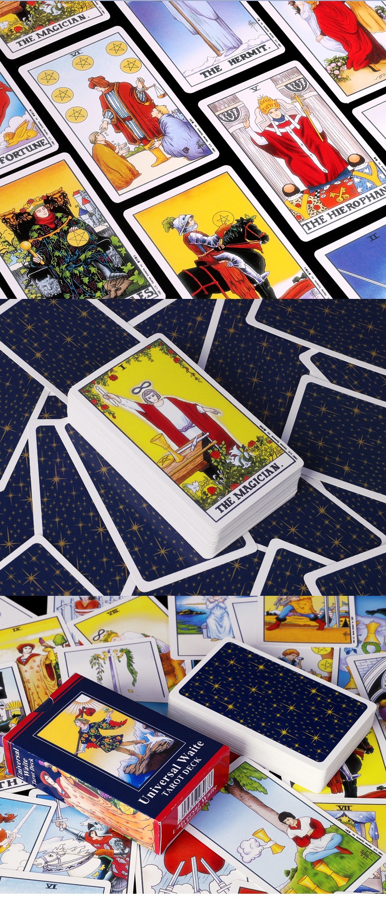 PeakGo Smith-Waite Orijinal Başlangıç Seviyesi Masa Oyunu Tam Set Tarot Kartları_voghion.com