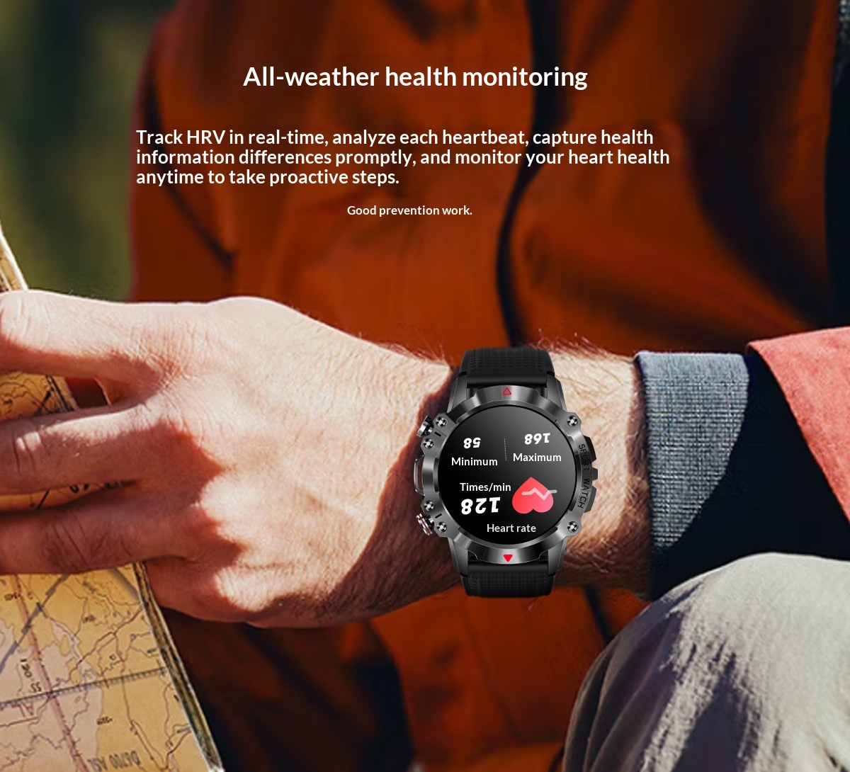 Smartwatch med rund skärm bluetooth samtal och pulsmätare_voghion.com
