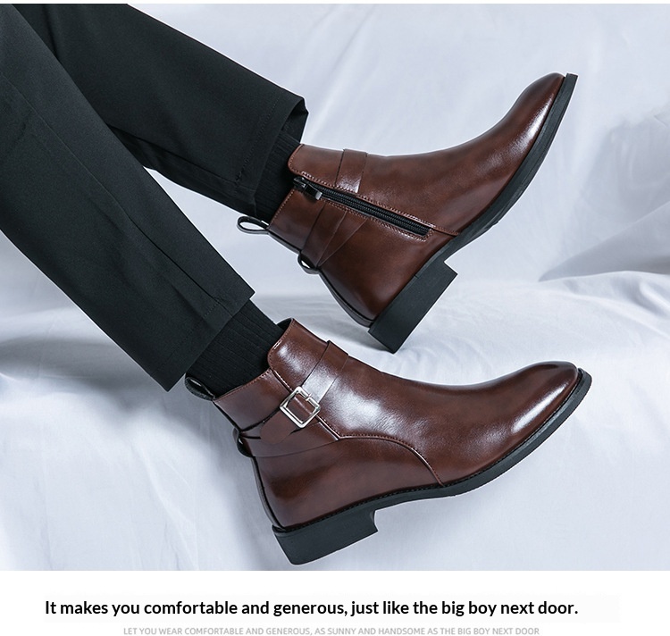 Britische High Top Lackleder Stiefel Für Herren Freizeitschuhe_voghion.com