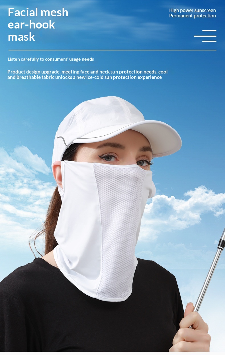 Golf ansigtsmaske med ørestropper solbeskyttelse uv filter_voghion.com