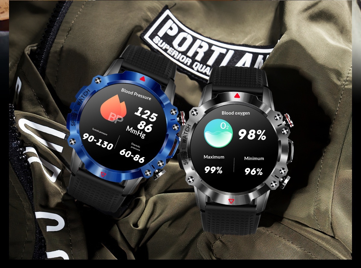 Smartwatch med rund skärm bluetooth samtal och pulsmätare_voghion.com