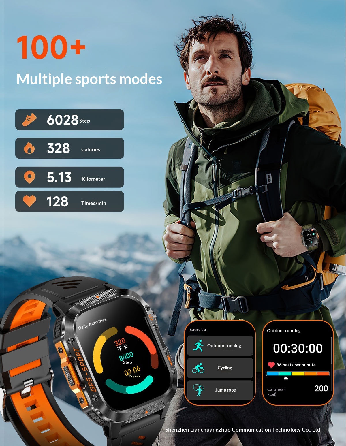 Smart Watch With Heart Rate Monitoring And Gps Tracking Waterproof_voghion.com