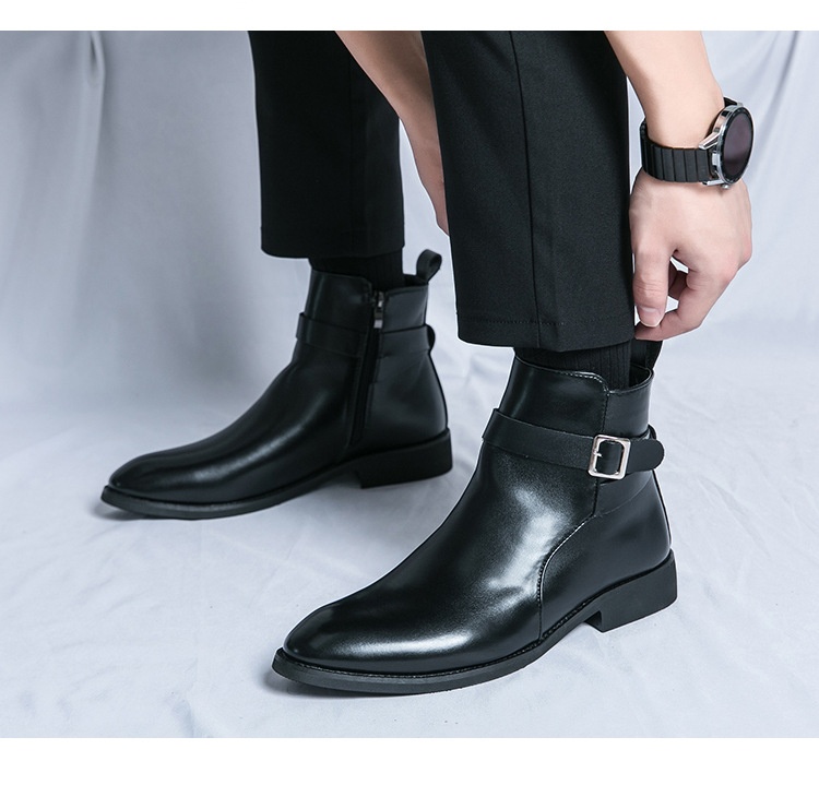 Britische High Top Lackleder Stiefel Für Herren Freizeitschuhe_voghion.com