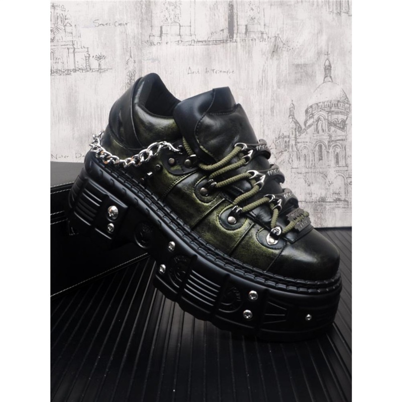 European Men's Retro Derby Thick-soled, Trendy Street Fashion Casual Shoes, Popular Online, With 10cm Metal Height_voghion.com