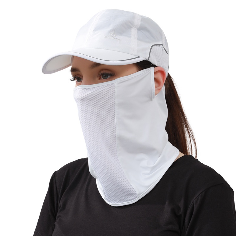 PeakGo Ice Silk Sun For Women, Summer UV Protection Ear-Hanging Neck Guard Face Mask, Thin Cycling Golf Mask_voghion.com