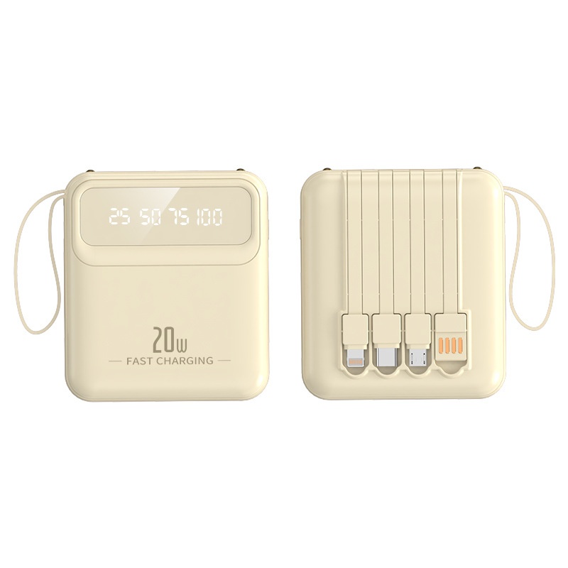 CyberGear Cross-border Portable Bank mit integriertem Kabel, großer Kapazität von 10000mAh, Digitalanzeige, mobiler Stromquelle_voghion.com