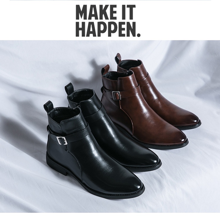 Britische High Top Lackleder Stiefel Für Herren Freizeitschuhe_voghion.com