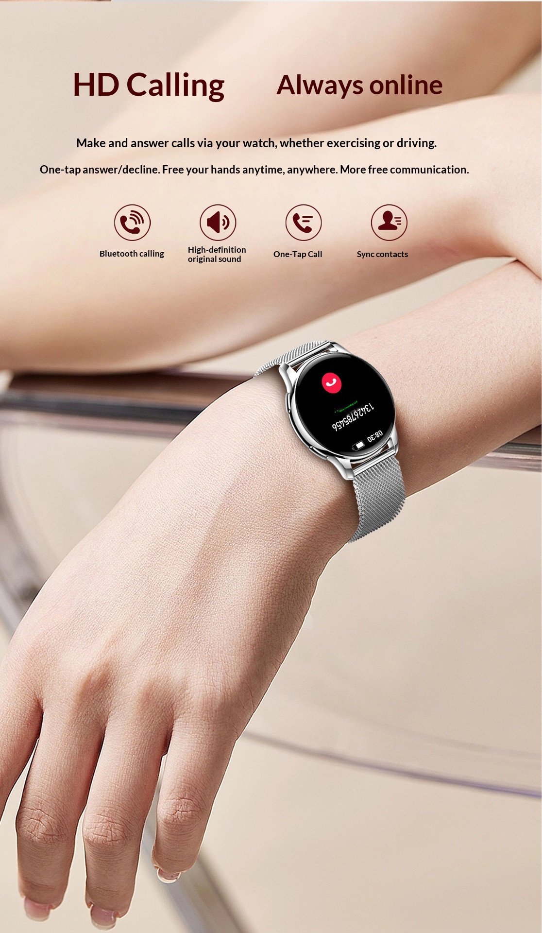 Smartwatch mujer amoled impermeable ip68 pulsera actividad_voghion.com