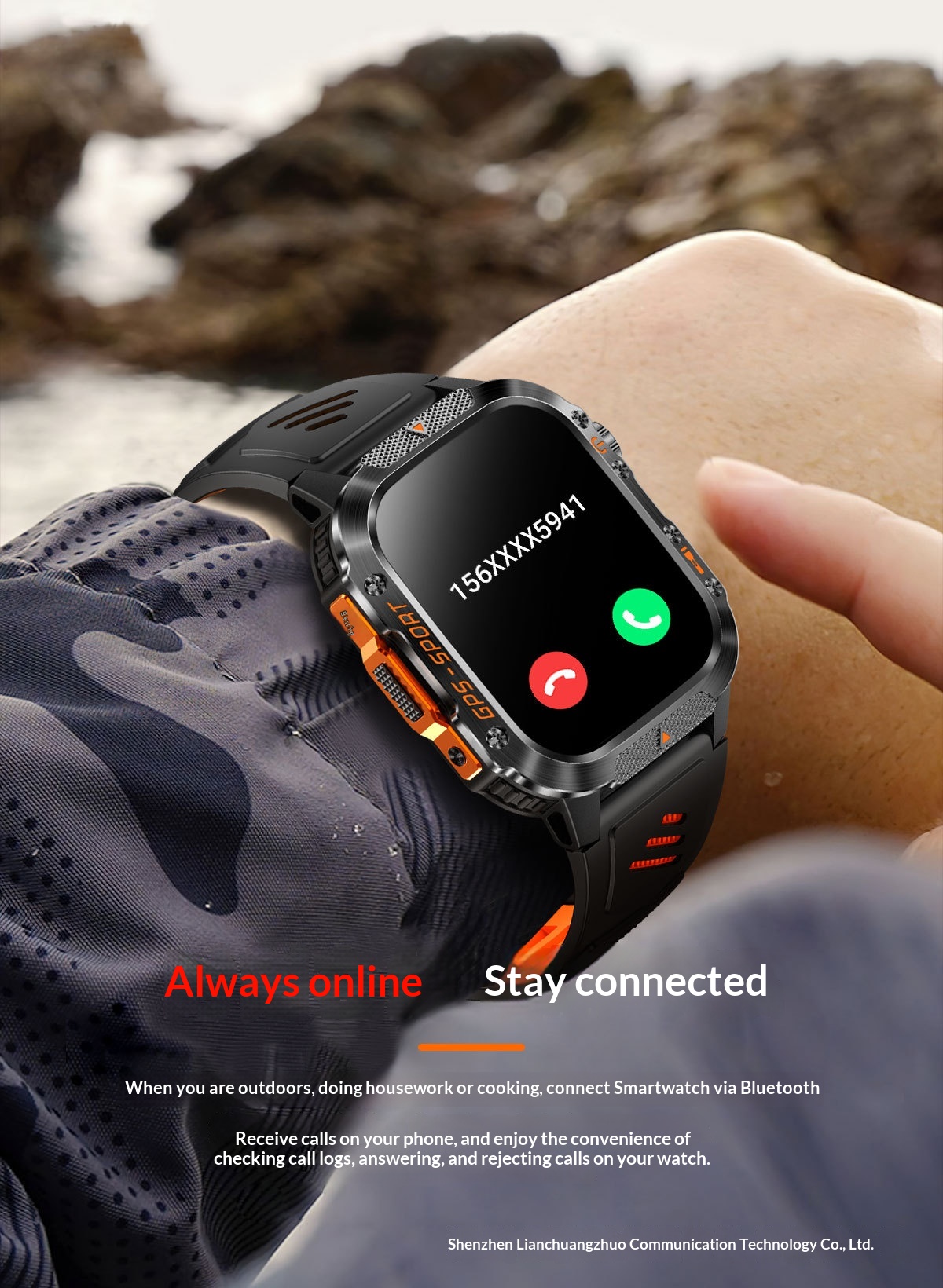 Smart Watch With Heart Rate Monitoring And Gps Tracking Waterproof_voghion.com