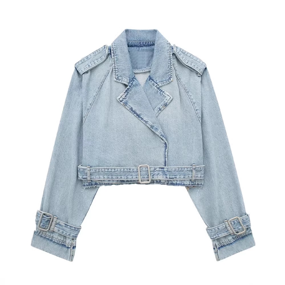 Zatrax--2024 New Style Women's Clothing, European And American Design, Unique Short Denim Jacket For Autumn_voghion.com