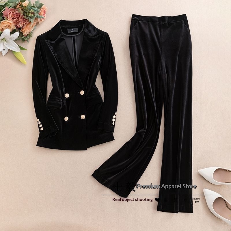 Eleganter Damen Samt Blazer Für Frühling Und Herbst_voghion.com