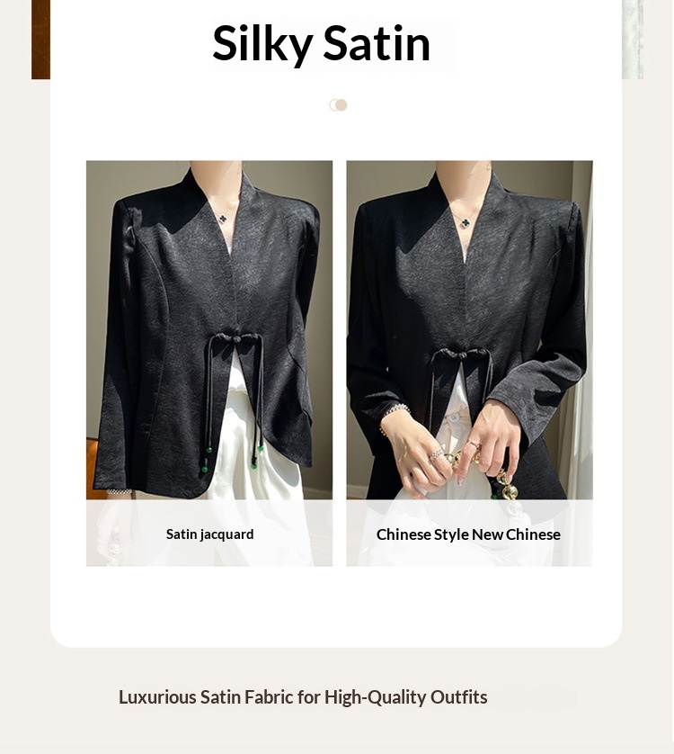Chinesischer Damen Blazer Mit Jacquard Muster Und Quasten_voghion.com