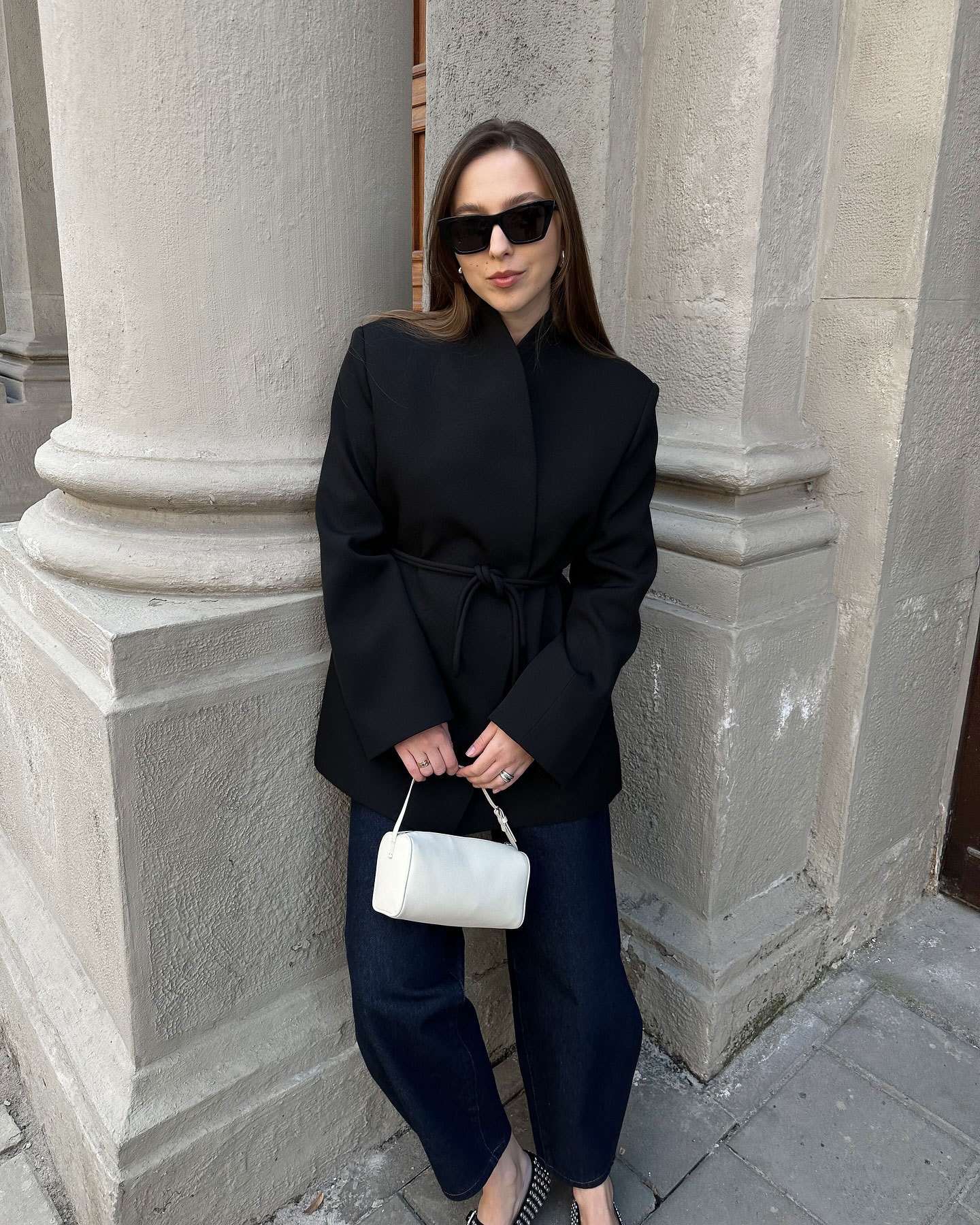 Eleganter Blazer Mit Bindegürtel Für Damen Tailliert Geschnitten_voghion.com