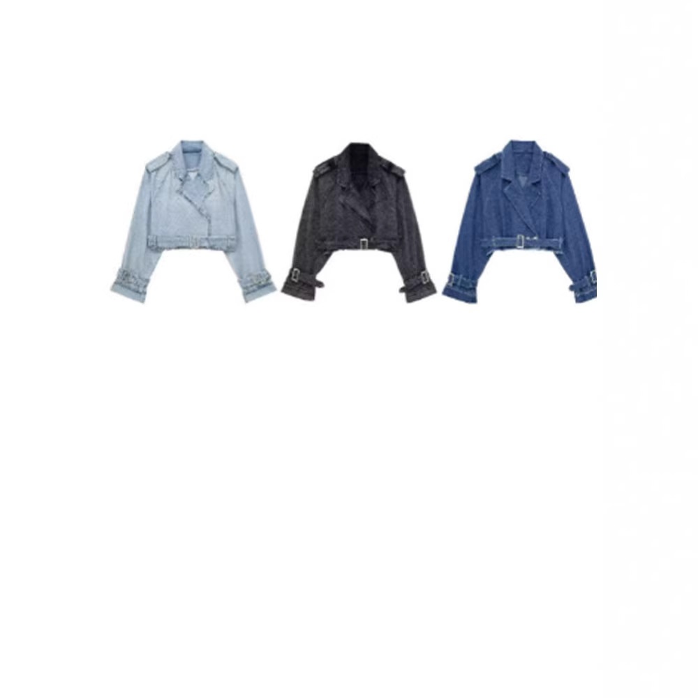 Zatrax--2024 New Style Women's Clothing, European And American Design, Unique Short Denim Jacket For Autumn_voghion.com