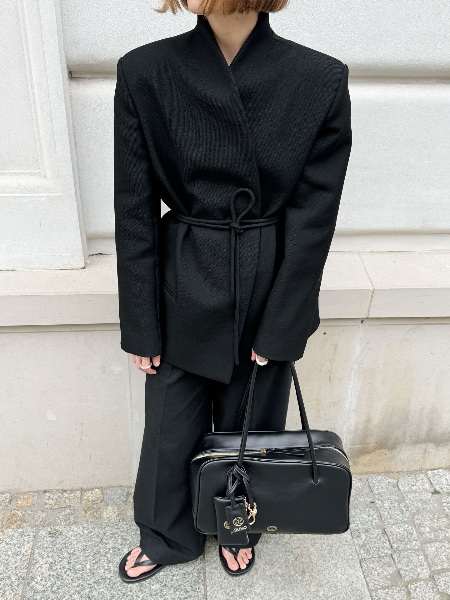 Eleganter Blazer Mit Bindegürtel Für Damen Tailliert Geschnitten_voghion.com