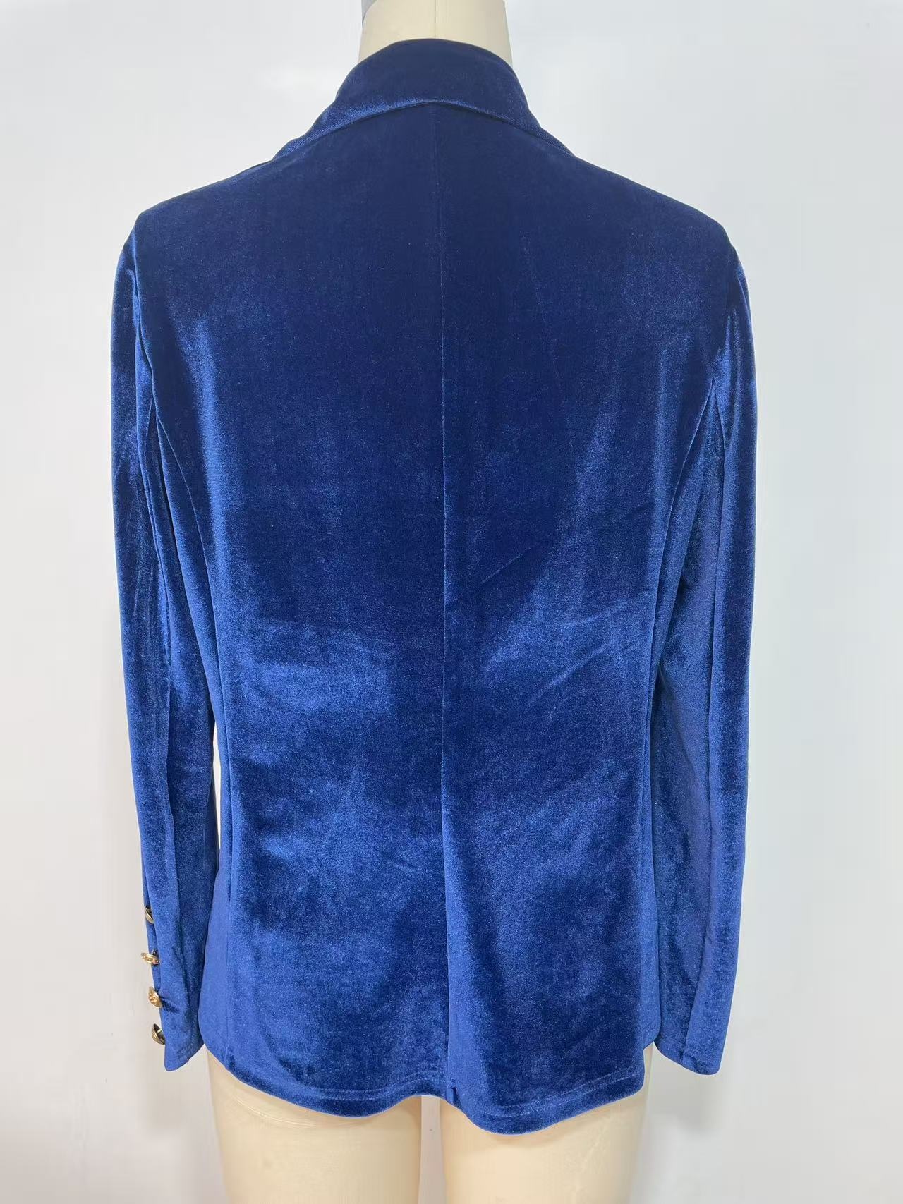 Blazer femme en velours coupe cintrée style européen_voghion.com