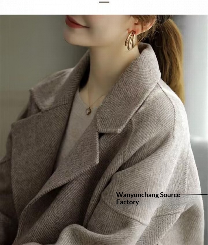 Damen Wollblazer Mit Fischgrätmuster Für Herbst Und Winter_voghion.com