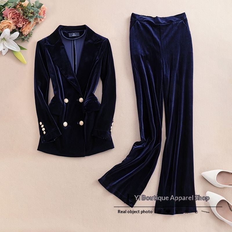 Eleganter Damen Samt Blazer Für Frühling Und Herbst_voghion.com