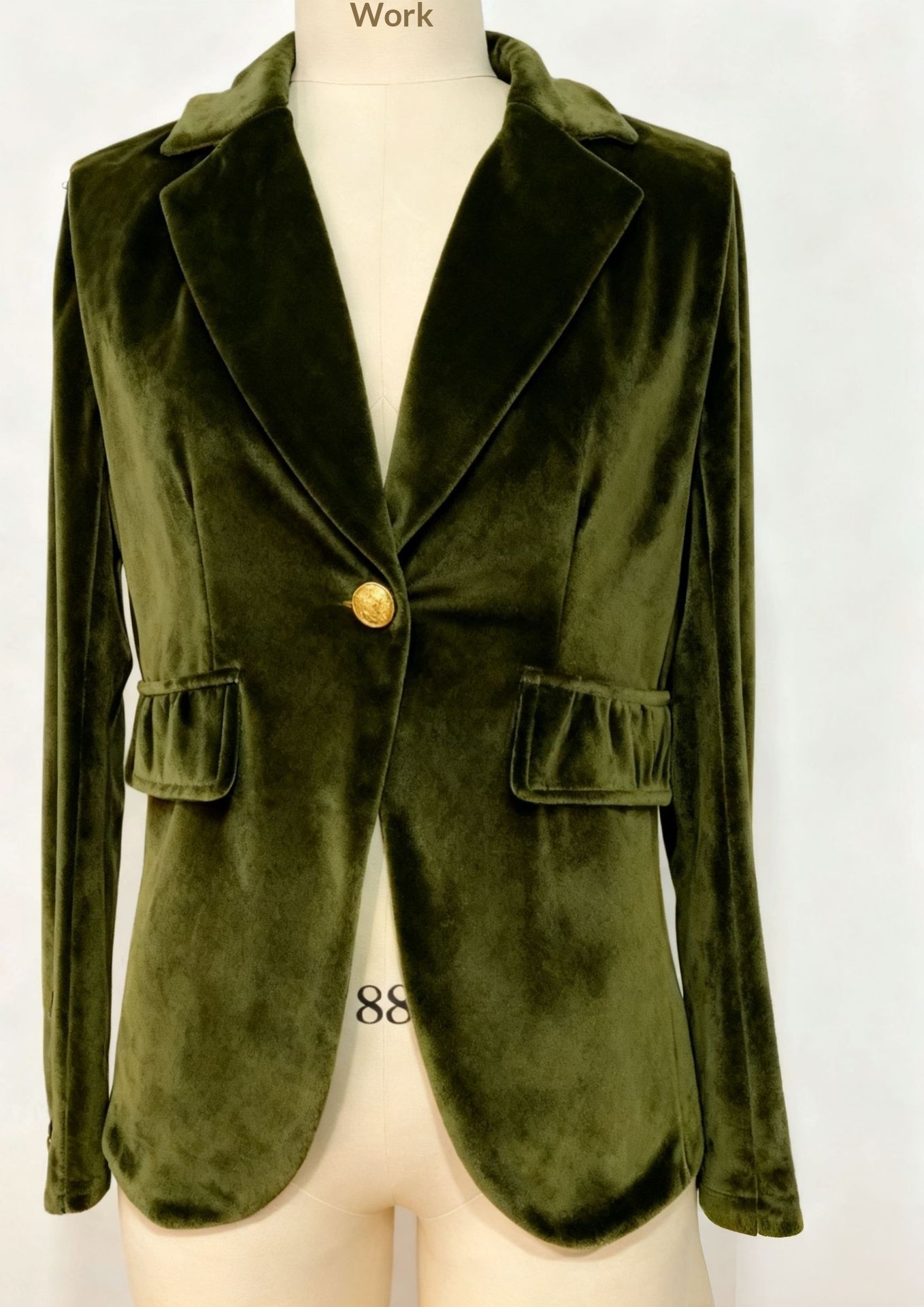 Blazer femme en velours coupe cintrée style européen_voghion.com