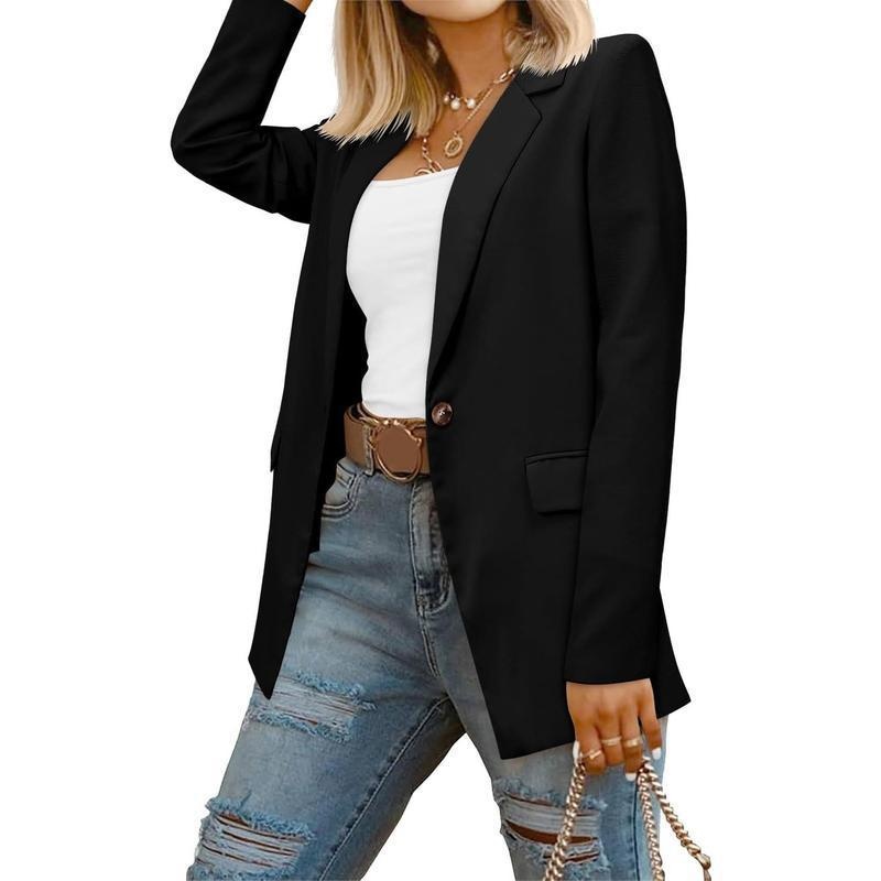 P 83432 Langärmliger Anzug, einfarbiger langärmliger Blazer, europäischer und amerikanischer Stil_voghion.com