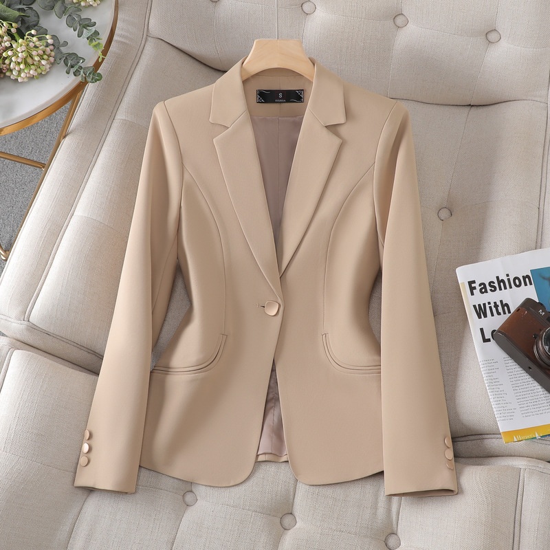 Blazer da donna di nuovo stile con un tocco di alta gamma, giacca da completo professionale a maniche lunghe, capospalla formale per donne di bassa statura,_voghion.com