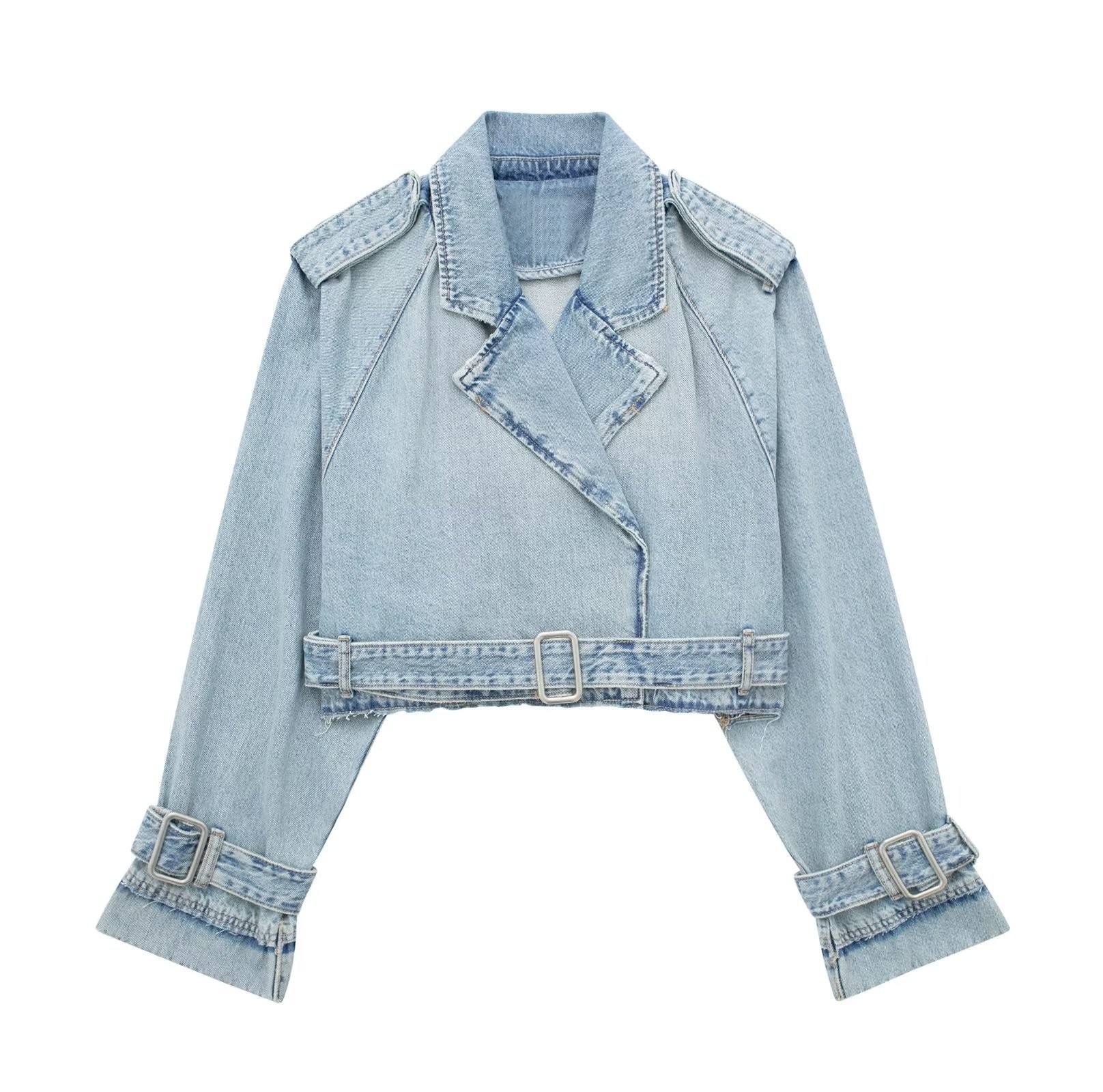Zatrax--2024 New Style Women's Clothing, European And American Design, Unique Short Denim Jacket For Autumn_voghion.com