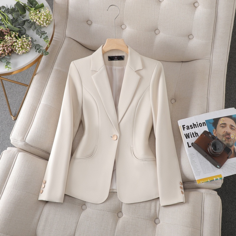Blazer da donna di nuovo stile con un tocco di alta gamma, giacca da completo professionale a maniche lunghe, capospalla formale per donne di bassa statura,_voghion.com