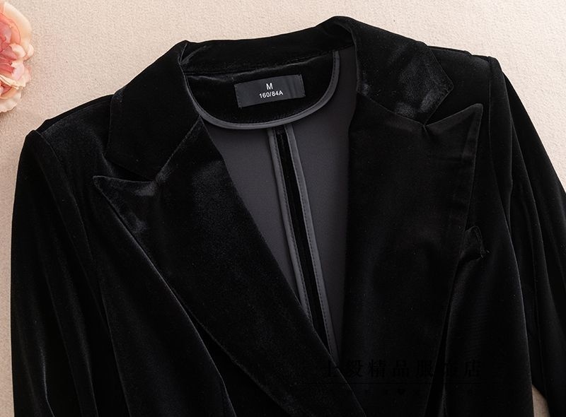 Eleganter Damen Samt Blazer Für Frühling Und Herbst_voghion.com