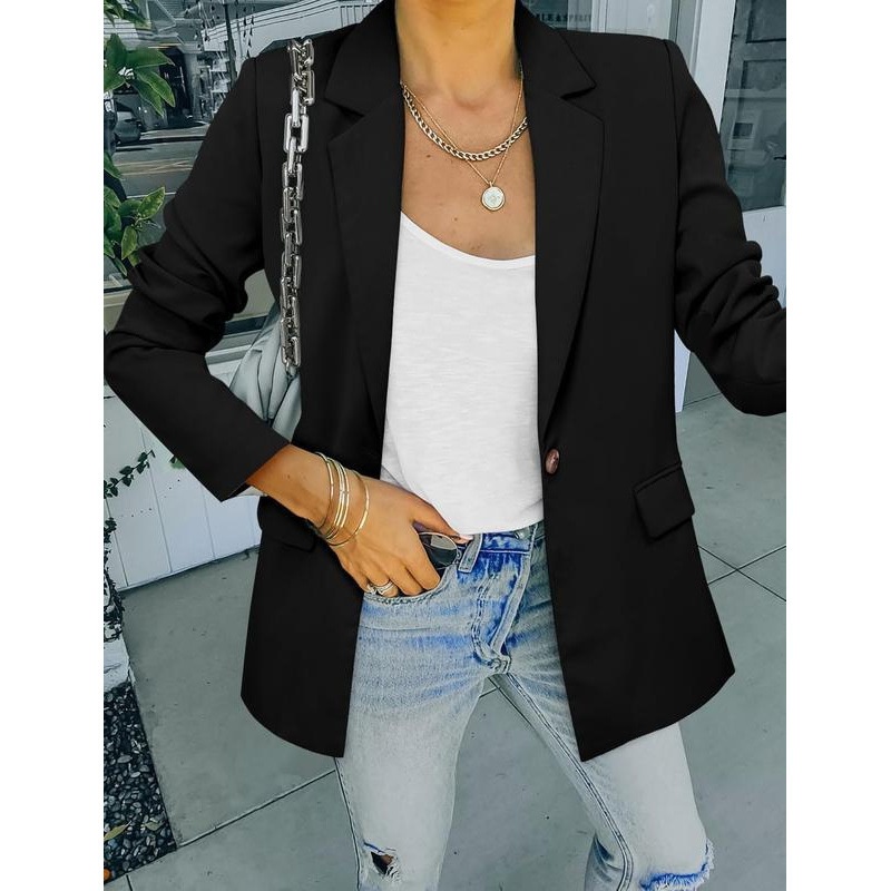 P 83432 Langärmliger Anzug, einfarbiger langärmliger Blazer, europäischer und amerikanischer Stil_voghion.com
