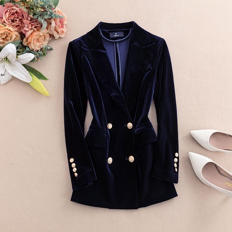 Eleganter Damen Samt Blazer Für Frühling Und Herbst_voghion.com