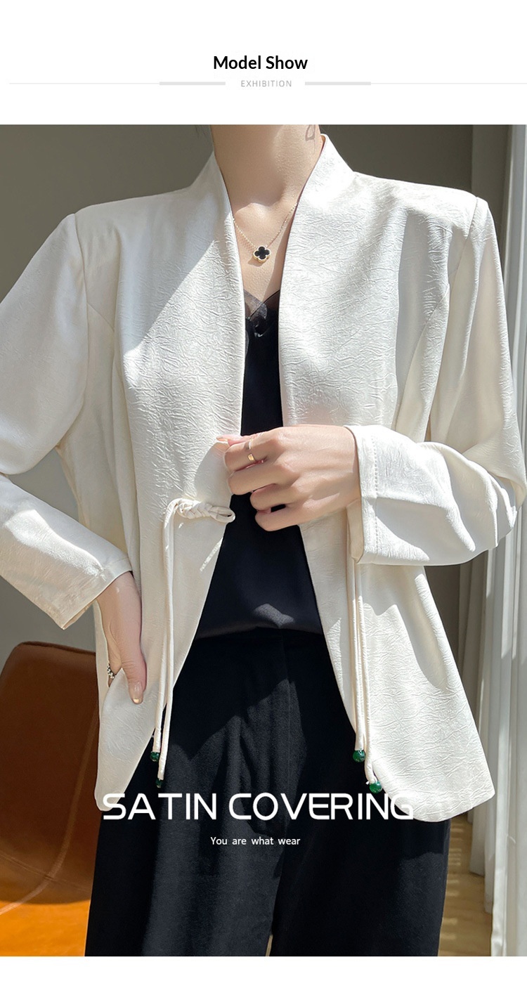 Chinesischer Damen Blazer Mit Jacquard Muster Und Quasten_voghion.com