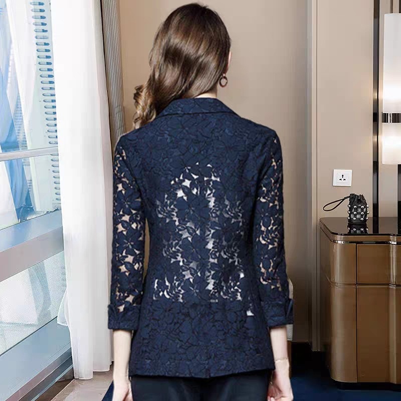 Blazer da donna in pizzo traforato, nuovo modello autunno 2020 europeo, completo sottile in stile britannico._voghion.com