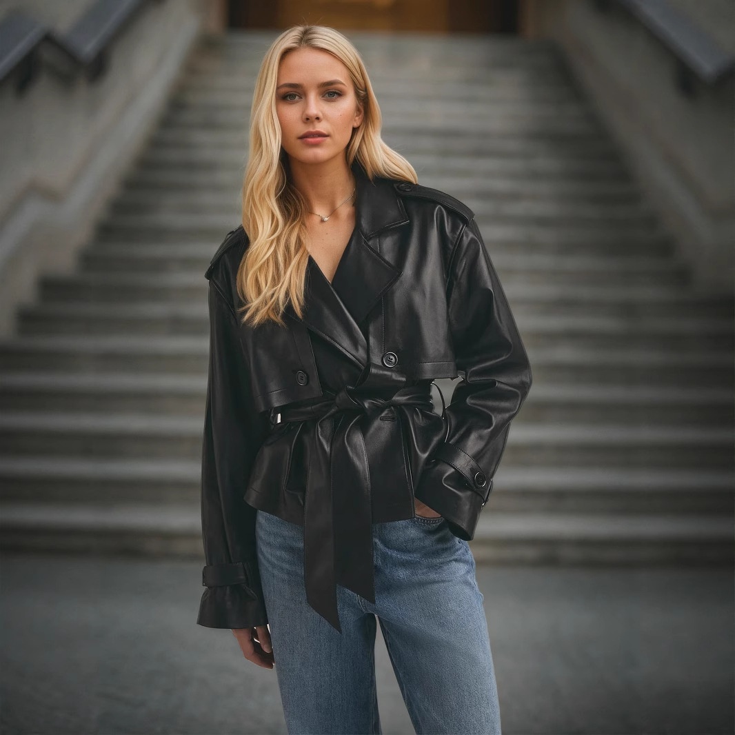 Damen Blazer Mit Gürtel Tailliert In Modischem Street Style_voghion.com