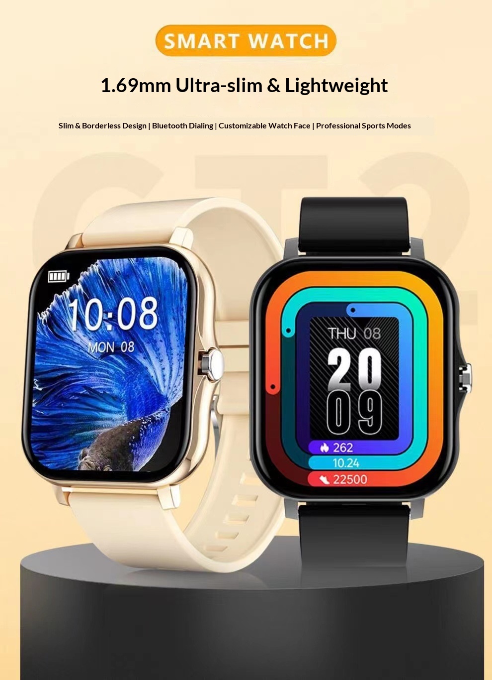 Smartwatch Mit Bluetooth-telefonie Herzfrequenz- Und Blutdruckmesser_voghion.com