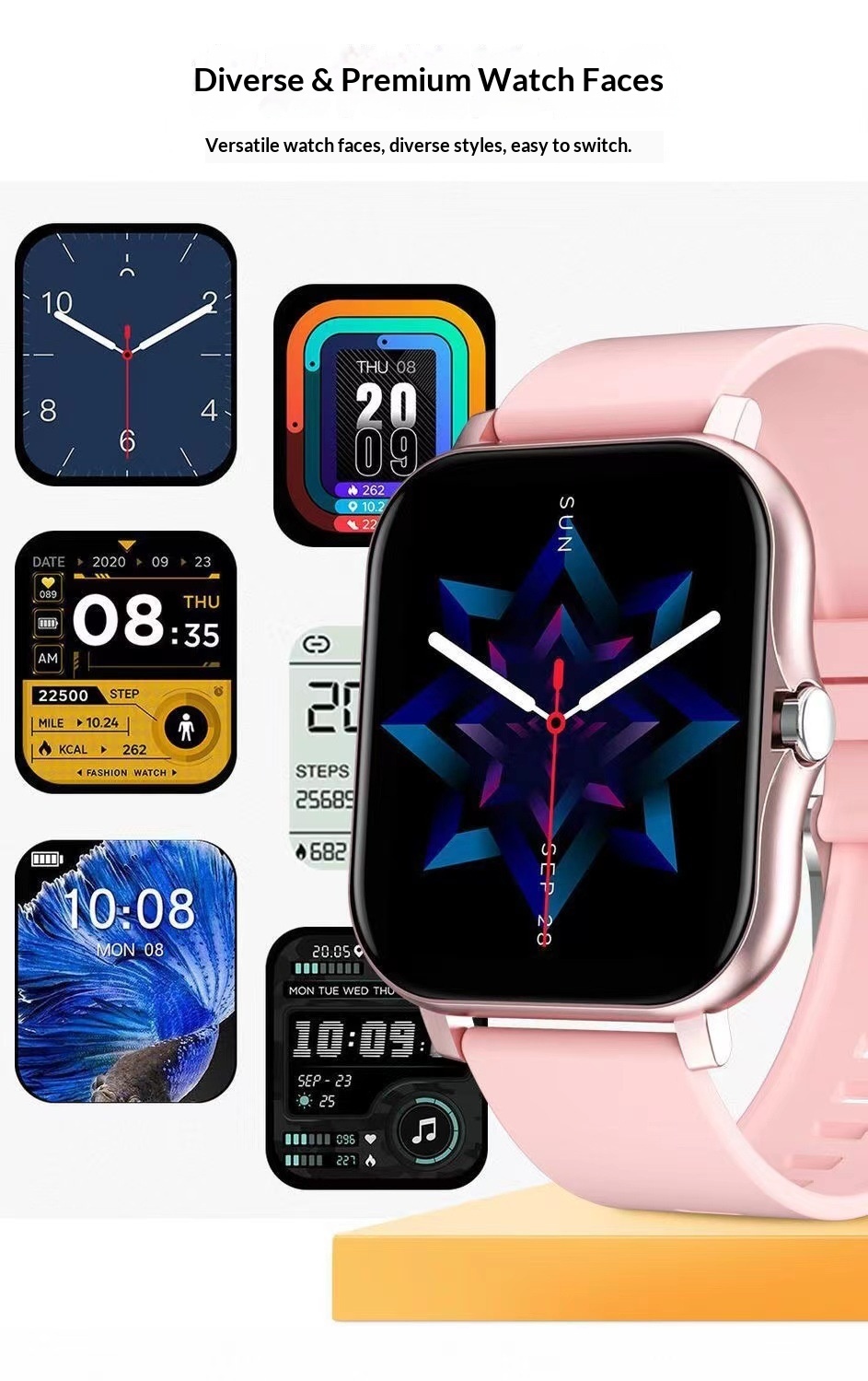 Smartwatch Mit Bluetooth-telefonie Herzfrequenz- Und Blutdruckmesser_voghion.com