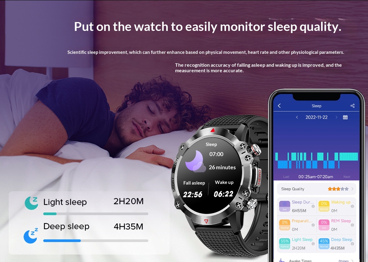 Smartwatch med rund skärm bluetooth samtal och pulsmätare_voghion.com