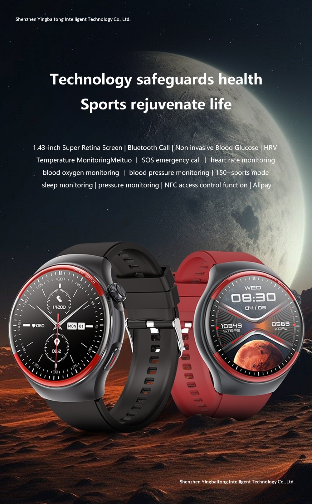 Reloj inteligente salud con llamada bluetooth nfc y seguimiento_voghion.com