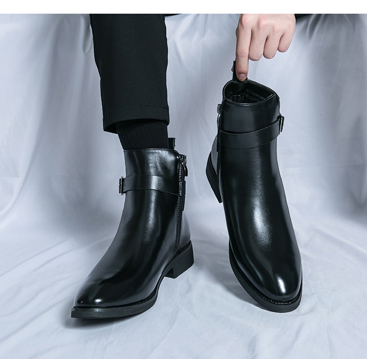 Britische High Top Lackleder Stiefel Für Herren Freizeitschuhe_voghion.com