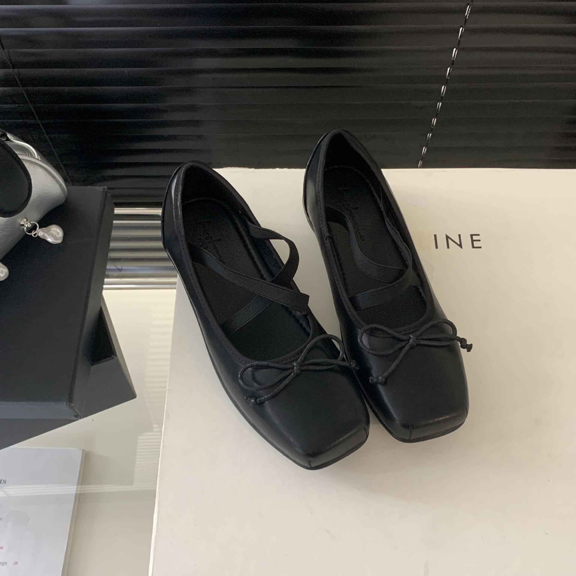 Dance Shoes French Style Square Toe Versatile Shallow Ballet Flats 2024 Spring Summer New Women's Flat Comfortable Single Shoes_voghion.com