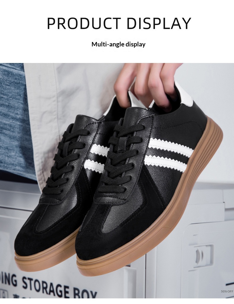 Herren Leder German Training Sneaker, Trendige Freizeitschuhe_voghion.com