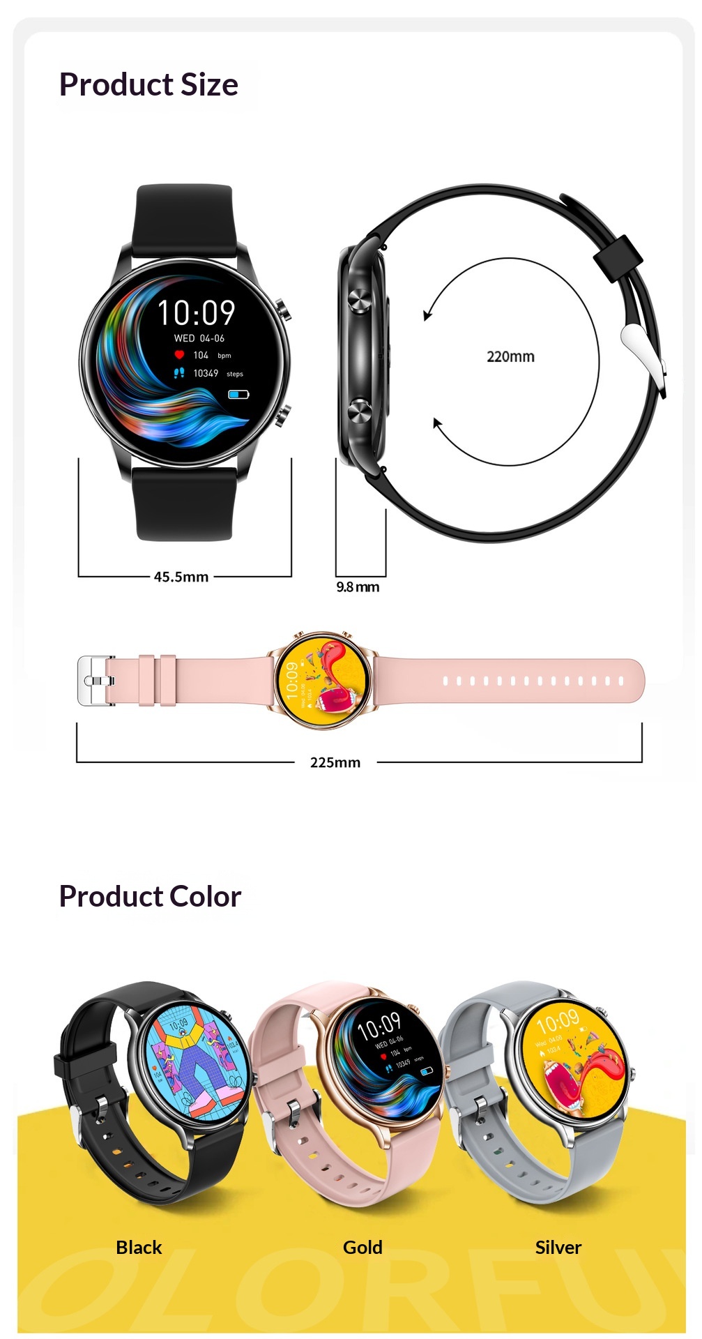 Inteligentné hodinky s bluetooth hovorom a meraním teploty_voghion.com