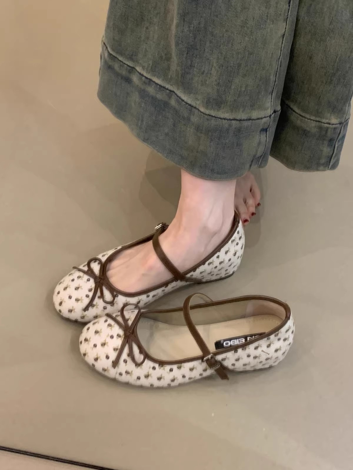 Dance Shoes Bowknot Flat Women, 2026 Spring And Autumn New Style, Internal Height-increasing Mary Jane Ballet Shoes For Women_voghion.com