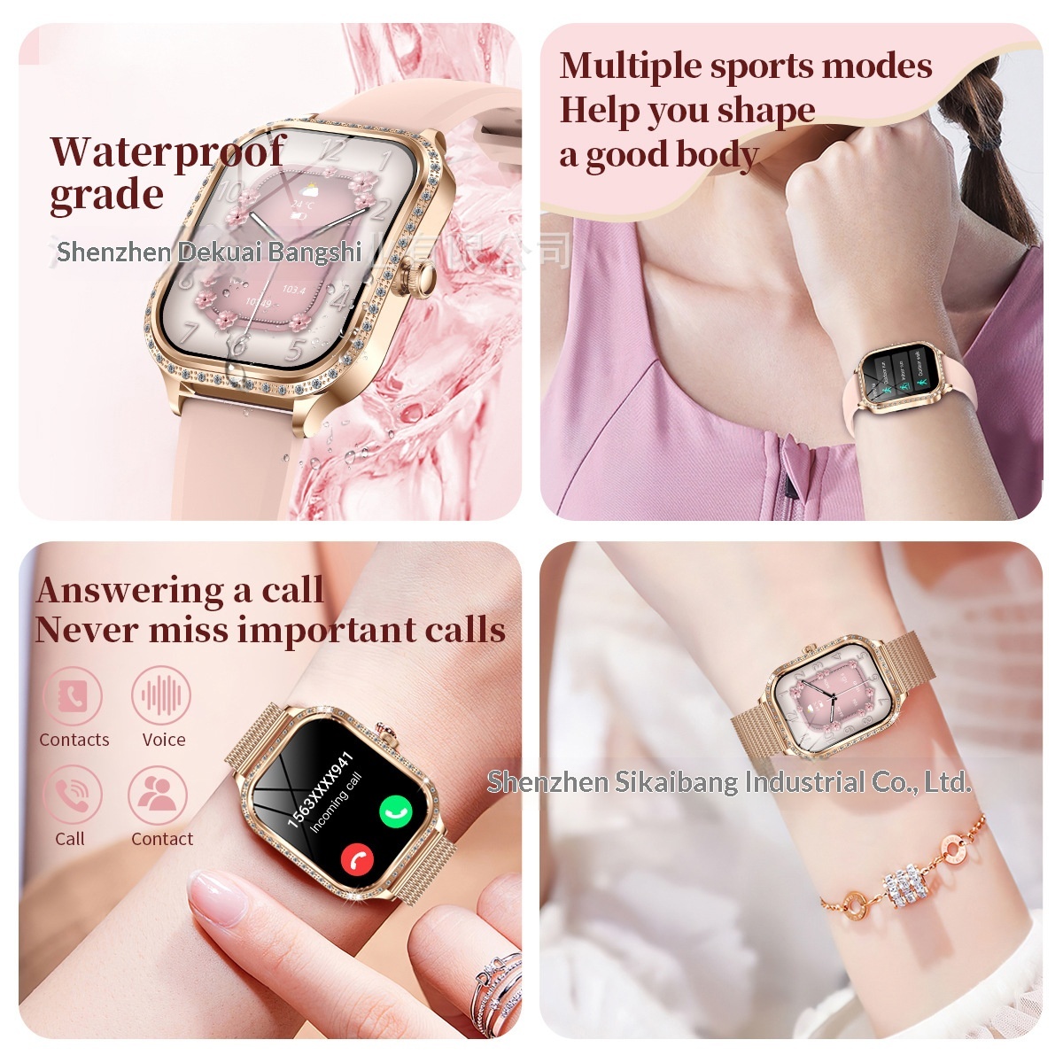 Cross-border MK88 Smartwatch For Women With Decorative Features, Call And Music Functions, Women's Health Monitoring,_voghion.com