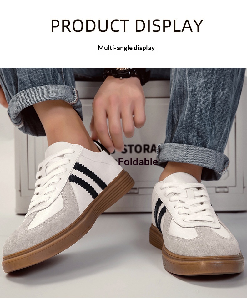 Herren Leder German Training Sneaker, Trendige Freizeitschuhe_voghion.com