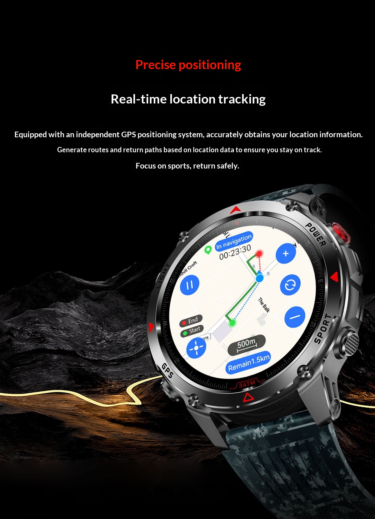 Smartwatch gps con chiamate bluetooth e torcia integrata_voghion.com