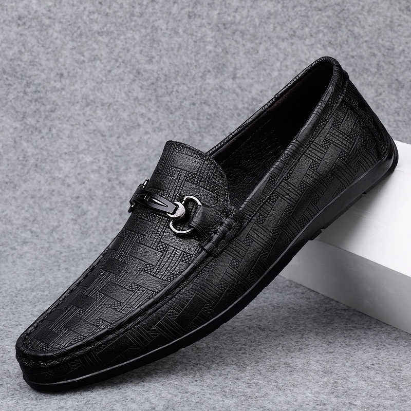 0045 Herren-Loafer, flache Leder-Slipper, knöchelhoch, europäischer und amerikanischer Stil, Fahrschuhe, Freizeitschuhe_voghion.com