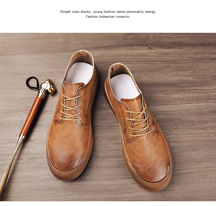 Retro Men's Lace-up Sneakers With Thick Soles Casual Shoes_voghion.com