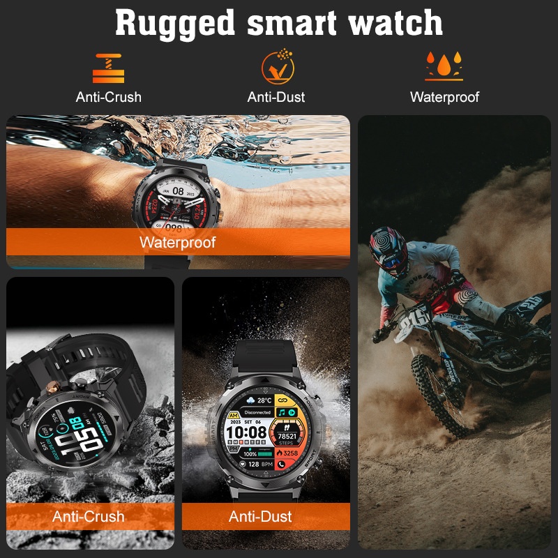 Neue T53 Bluetooth-Anruf-Outdoor-Sportuhr mit robustem 1,43-Zoll-AMOLED-Display und Smartwatch mit Herzfrequenz- und Blutdruckmessung_voghion.com