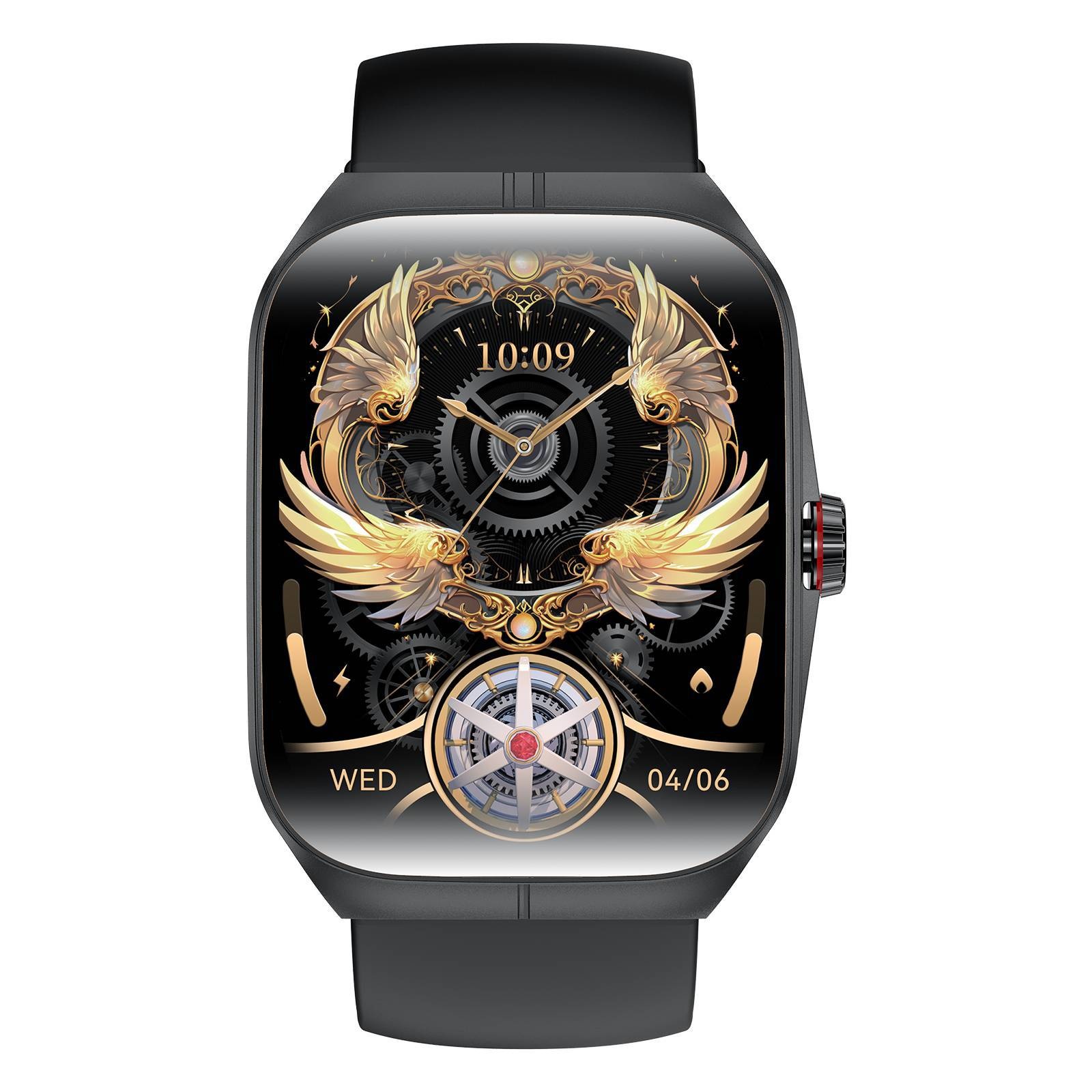 Smartwatch HK80 per transazioni transfrontaliere con NFC, Bluetooth, misurazione della pressione sanguigna e dell'ossigeno nel sangue, schermo touch curvo AMOLED e lunga durata della batteria._voghion.com